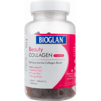 Bioglan Beauty Collagen Gummies №60 (Біоглан Колаген желейки для здоровья шкіри, волосся та нігтів)