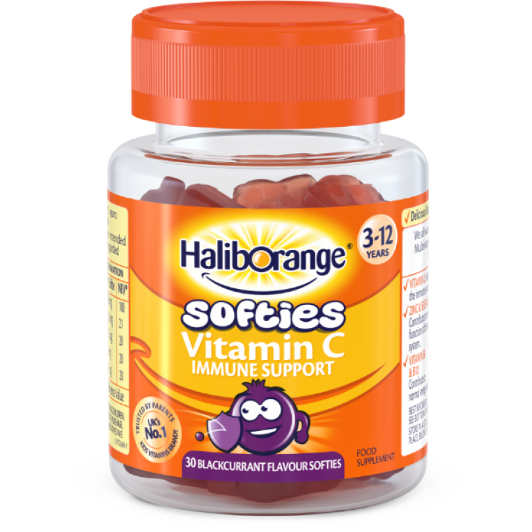 Haliborange Kids Multi Vitamin C Softies №30 (Галиборанж Витамин C смородина желейки для детей 3-12)