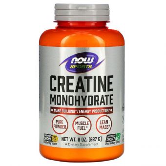 Креатин моногидрат, Creatine Monohydrate, Now Foods, порошок 227 гр