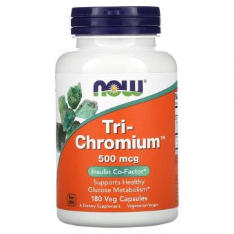 Хром 500 мкг, Tri-Chromium, Now Foods, 180 гелевых капсул