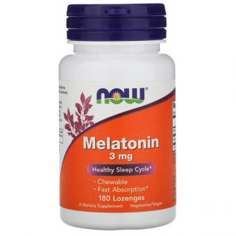Мелатонин 3 Мг, Now Foods, 180 Жевательных таблеток