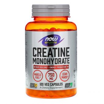 Моногидрат креатина, 750 мг, Now Foods, Creatine Monohydrate, 120 капсул