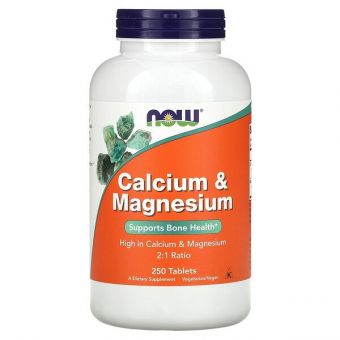 Кальций и Магний, Calcium & Magnesium, Now Foods, 250 Таблеток