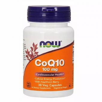 Коэнзим Q10 с боярышником, CoQ10 with Hawthorn Berry, Now Foods, 100 мг, 30 Капсул