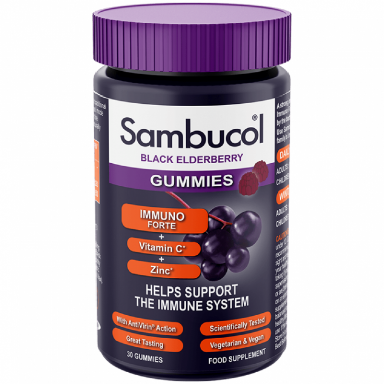 Sambucol Immuno Forte Gummies №30 (Самбукол желейные конфеты для взрослых)