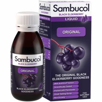Sambucol Original Liquid 120 мл. (Самбукол сироп з чорної бузини для дорослих та дітей)