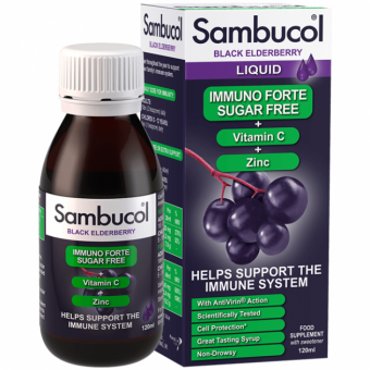 Sambucol Immuno Forte Sugar Free 120 мл. (Самбукол сироп Без сахара)