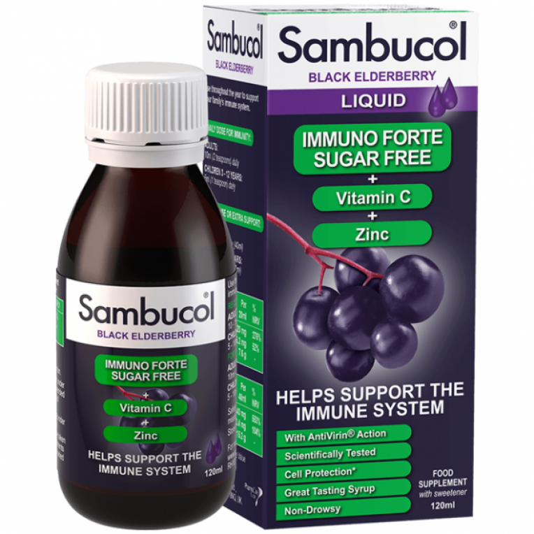 Sambucol Immuno Forte Sugar Free 120 мл. (Самбукол сироп Без сахара)
