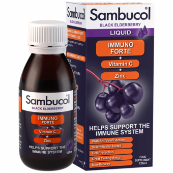 Sambucol Immuno Forte Liquid 120 мл. (Самбукол сироп для дорослих та дітей)