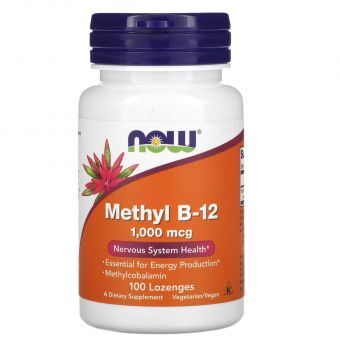 Вітамін В12, Methyl B-12, Now Foods, метил 1000 мкг, 100 льодяників