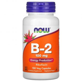 Рибофлавин, Vitamin B-2, Now Foods, 100 мг, 100 капсул