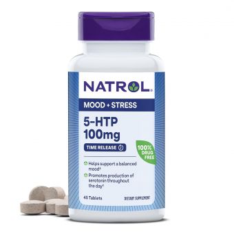 5-HTP 5-гидрокситриптофан, Natrol, замедленного высвобождения, 100 мг, 45 таблеток