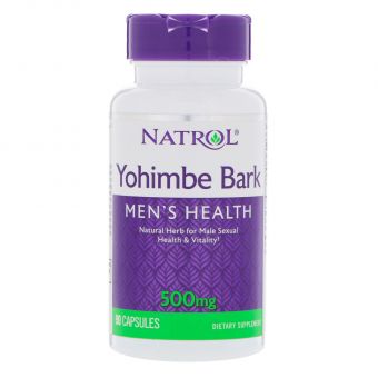 Йохімбе, Yohimbe Bark, Natrol, 500 мг, 90 капсул