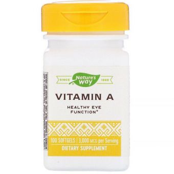 Вітамін A, Vitamin A, Nature's Way, 3000 мкг, 100 капсул