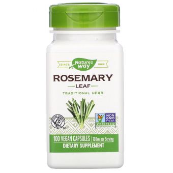 Розмарин, Rosemary, Nature's Way, листья, 700 мг, 100 капсул