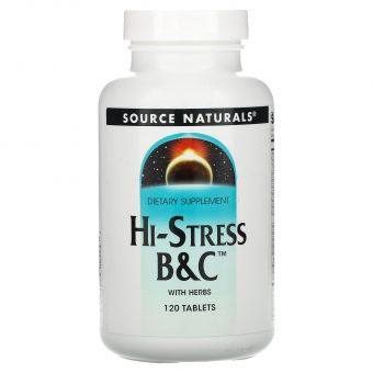 Стресс формула, Hi-Stress B&C, Source Naturals, 120 таблеток