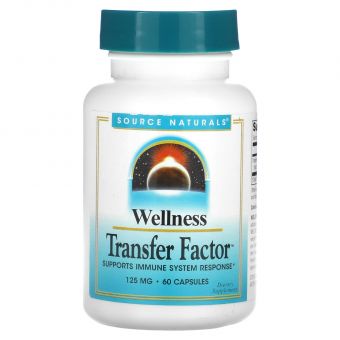 Трансфер фактор, Transfer Factor, Wellness, Source Naturals, 125 мг, 60 капсул