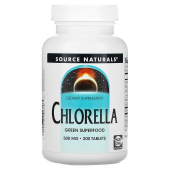 Хлорела, Chlorella, Source Naturals, 500 мг, 200 таблеток