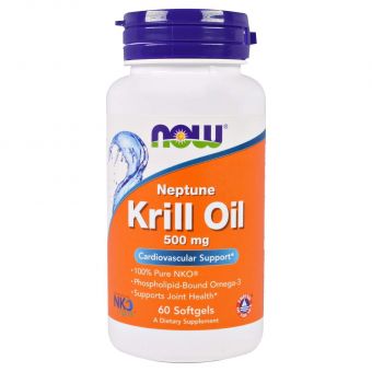 Масло криля Neptune,  Krill Oil, Now Foods, 500 мг, 60 капсул