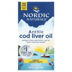 Риб'ячий жир з печінки тріски, Cod Liver Oil, Nordic Naturals, лимон, арктичний, 1000 мг, 180 капсул