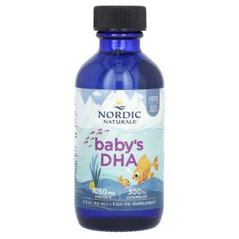 Жидкий рыбий жир для детей + Д3, Baby's DHA, Nordic Naturals, 60 мл