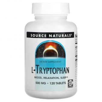 Триптофан, L-Tryptophan, Source Naturals, 500 мг, 120 таблеток