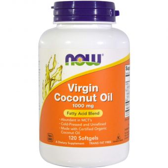 Кокосовое масло, Coconut Oil, Now Foods, первого отжима, 1000 мг, 120 гелевых капсул