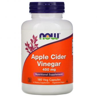 Яблучний оцет сидровий, Apple Cider Vinegar, Now Foods, 450 мг, 180 капсул