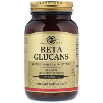 Бета глюкани, Beta Glucans, Solgar, 60 таблеток