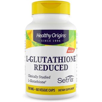 Глутатион, L-Glutathione, Healthy Origins, Setria, пониженный, 250 мг, 60 капсул