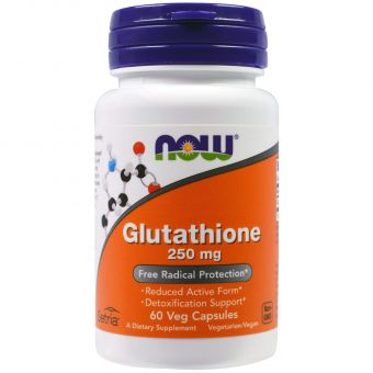 Глутатіон, Glutathione, Now Foods, 250 мг, 60 вегетаріанських капсул