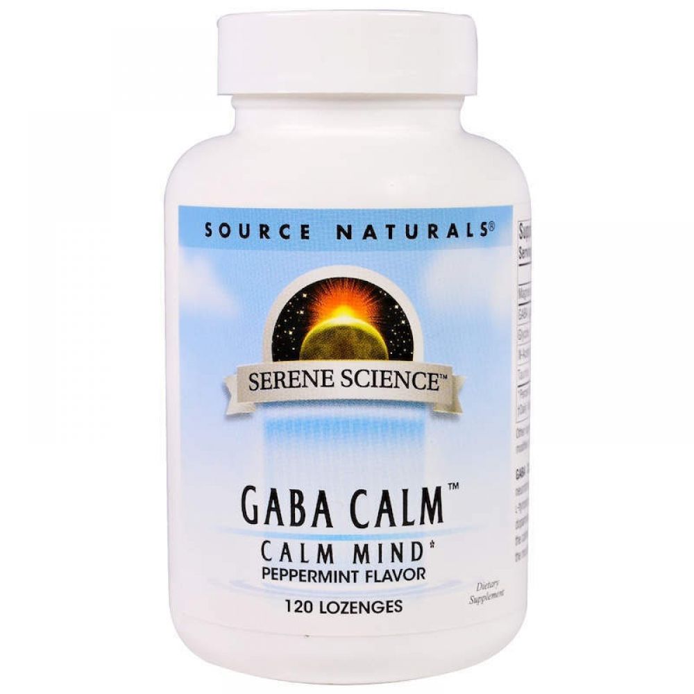 ГАМК с ароматом мяты (GABA Calm), Source Naturals, 120 таблеток