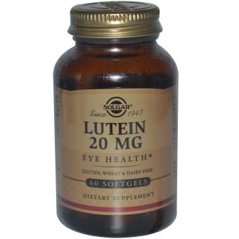 Лютеин, Lutein, Solgar, 20 мг, 60  капсул