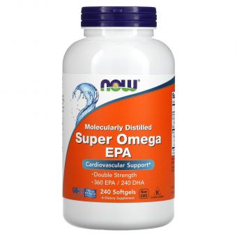 Супер Омега-3, Super Omega EPA, Now Foods, 360 ЭПК/ 240 ДГК, 240 гелевых капсул  