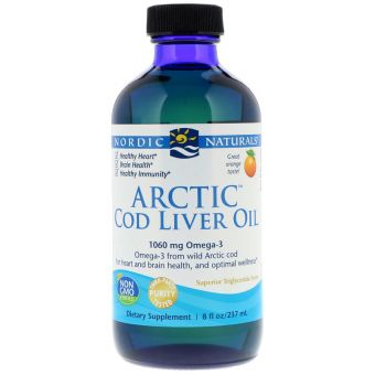 Рыбий жир из печени трески, Arctic Cod Liver Oil, Nordic Naturals, апельсин, арктический, 237 мл