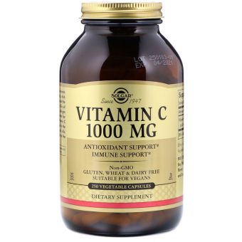 Витамин С, Vitamin C, Solgar, 1000 мг, 250 капсул