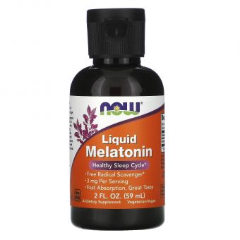 Мелатонин, Melatonin, Now Foods, жидкий, 60 мл