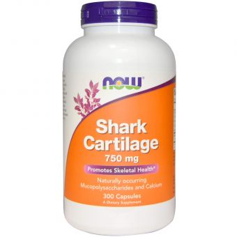 Акулячий хрящ, Shark Cartilage, Now Foods, 750 мг, 300 капсул