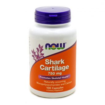 Акулий хрящ, Shark Cartilage, Now Foods, 750 мг, 100 капсул