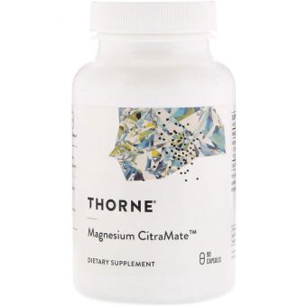 Цитрамат магнію, Magnesium Citramate, Thorne, 90 капсул