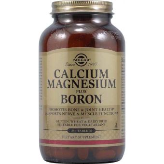 Кальцій, магній + бор, Calcium Magnesium Plus Boron, Solgar, 250 таблеток