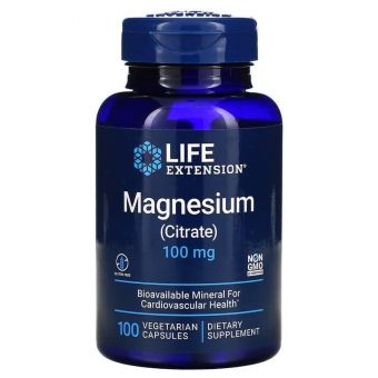 Цитрат магния, Magnesium (Citrate), Life Extension, 100 мг, 100 вегетарианских капсул 