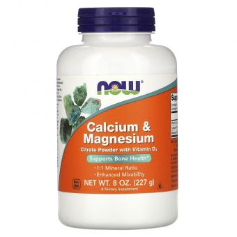 Кальцій та магній, Calcium & Magnesium, Now Foods, 227 г