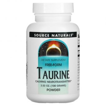 Таурин, Taurine Powder, Source Naturals, порошок, 100 грамм