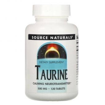 Таурин, Taurine, Source Naturals, 500 мг, 120 таблеток