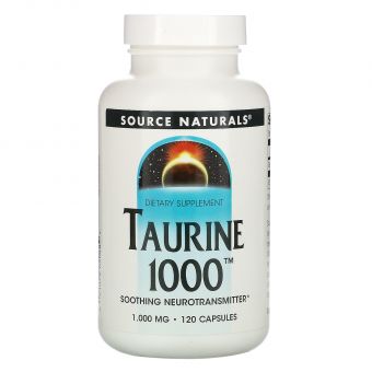 Таурин, Taurine 1000, Source Naturals, 1000 мг, 120 капсул