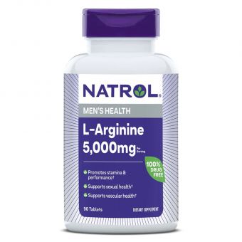 Аргінін підвищеної концентрації, L-Arginine, Natrol, 5000 мг, 90 таблеток (1000 мг у таблетці)