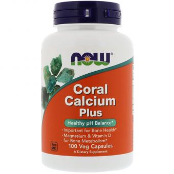 Коралловый кальций плюс, Coral Calcium Plus, Now Foods, 100 вегетарианских капсул