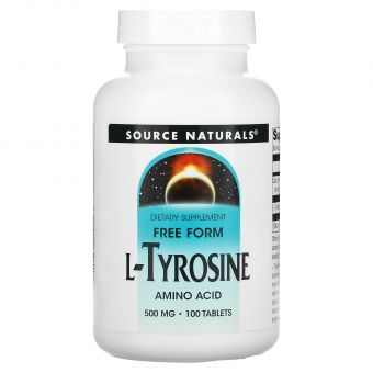 Тирозин, L-Tyrosine, Source Naturals, 500 мг, 100 таблеток