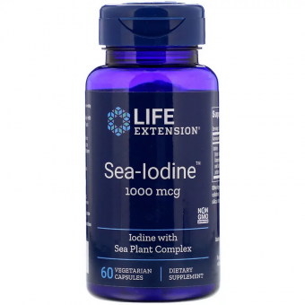 Йод, Sea-Iodine, Life Extension 1000 мкг, 60 капсул